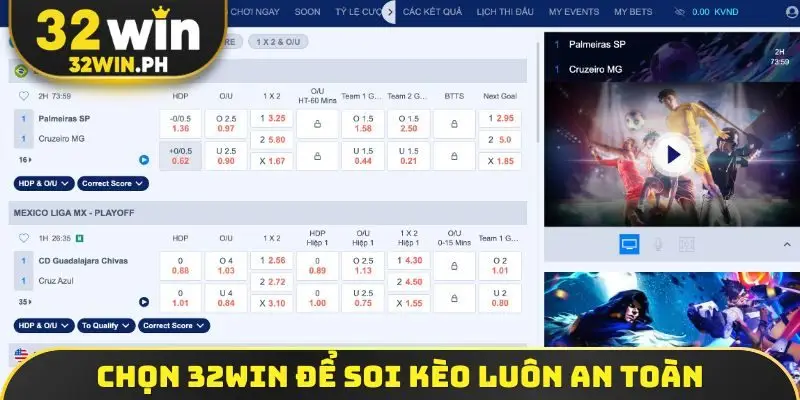 Soi Kèo Bóng Đá - Top 4 Kỹ Thuật Soi Kèo Không Bao Giờ Thua Chọn 32WIN để soi kèo luôn an toàn