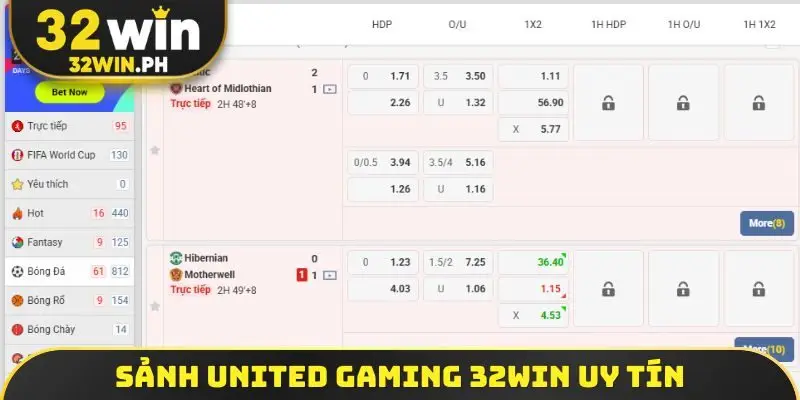 United Gaming 32WIN - Sảnh Thể Thao Đột Phá, Chuyên Nghiệp Sảnh United Gaming 32WIN uy tín
