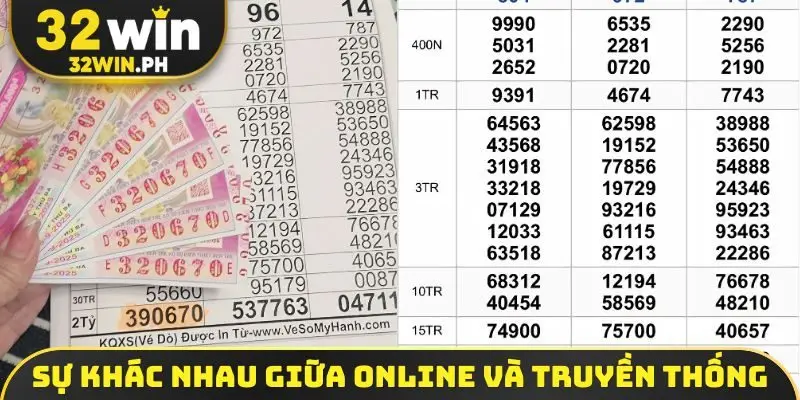 Xổ Số Online - Chốt Số Siêu Tốc Nhận Thưởng Ngay Tại Nhà So sánh sự khác nhau giữa online và truyền thống